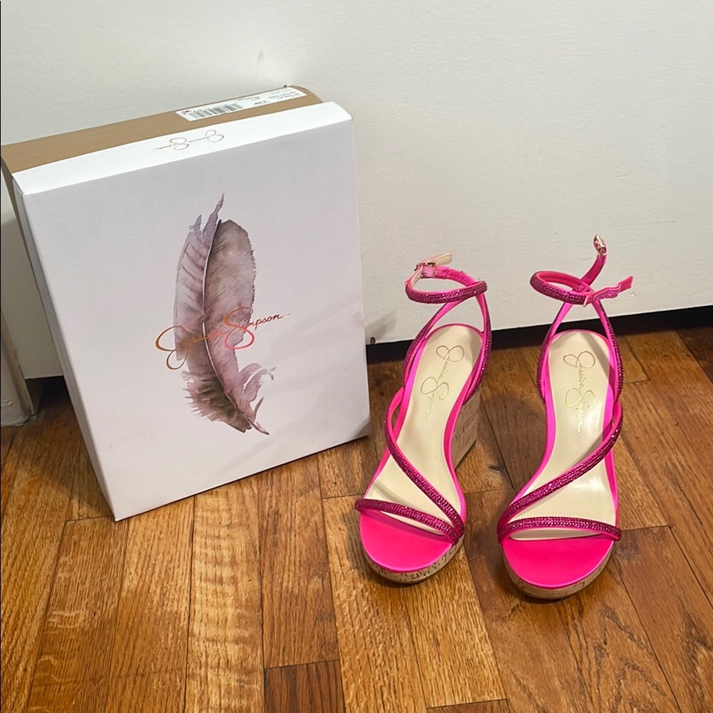 Jessica Simpson Pink Strappy wedge